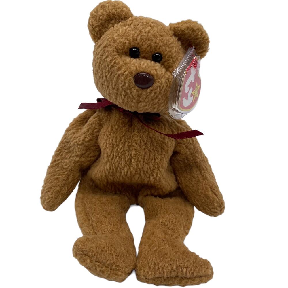 Vintage 1993 Ty Beanie Babies Curly the Bear w/ Errors Retired Great Condition
